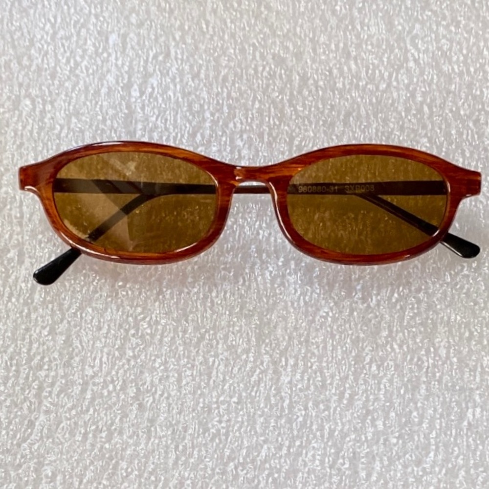 Vintage Solar X Wooden Look Frame Sunglasses Gem